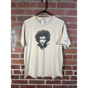 Vintage Y2k Jimi Hendrix Shirt 2005 Experience Rock Portrait Tan Adult Large